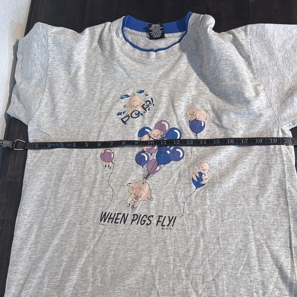 Vintage 1995 When Pigs Fly Single Stitch Graphic Tee Size Large - Picture 9 of 10